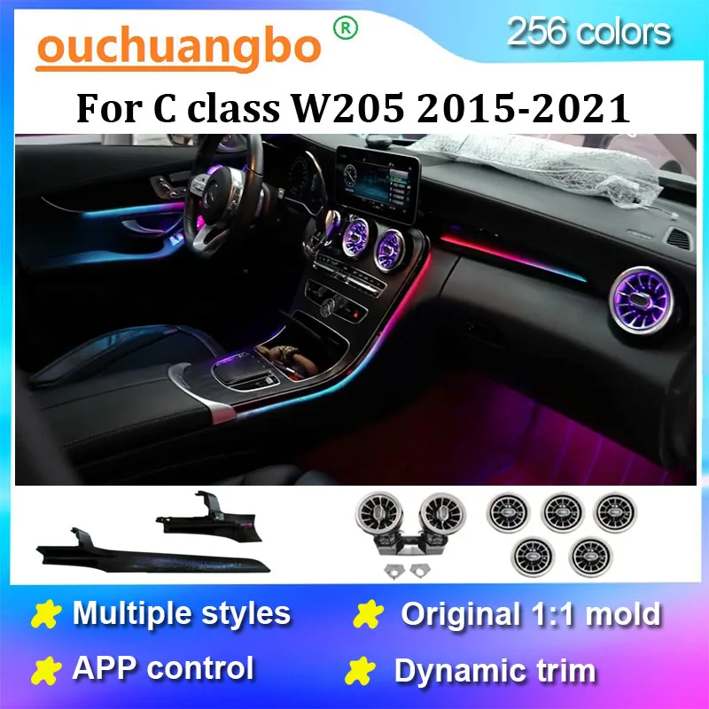 Ouchuangbo LED Backlight For Benz C class W205 2015-2021 Ambient Light Atmosphere Lamp Kit Ambilight Interior Ambiental trim
Ouchuangbo LED Backlight For Benz C class W205 2015-2021 Ambient Light Atmosphere Lamp Kit Ambilight Interior Ambiental trim