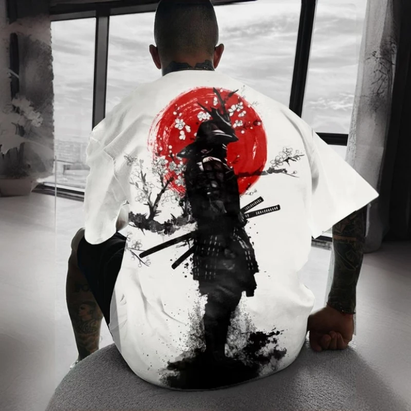 Samurai Print Men's T-Shirt Retro Oversized Short Sleeve Tee For Men Street Fashion Men Clothes Summer Quick Dry Pullover Top
Samurai Print Men's T-Shirt Retro Oversized Short Sleeve Tee For Men Street Fashion Men Clothes Summer Quick Dry Pullover Top