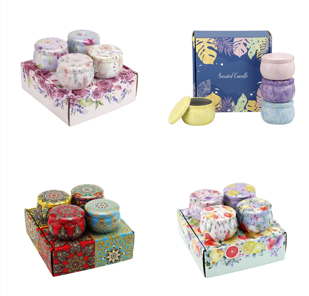 4 шт., жестяная коробка для свечей, 4,4 унции
4 шт., жестяная коробка для свечей, 4,4 унции