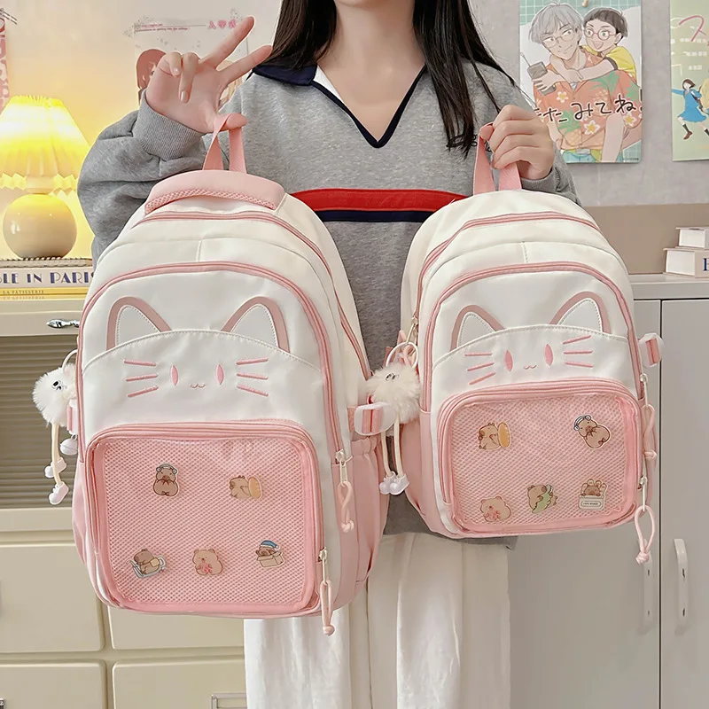 Backpack For Women Kawaii Cartoon Cat Ear Backpack Large Capacity Leisure Travel Bag School Bag Student Laptop Backpack
Backpack For Women Kawaii Cartoon Cat Ear Backpack Large Capacity Leisure Travel Bag School Bag Student Laptop Backpack