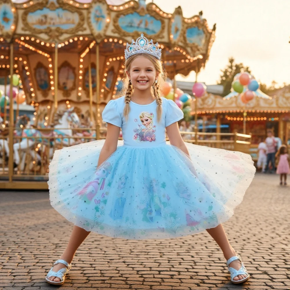 Frozen Princess Dress for Girls Elsa Anna Short Sleeve Spring Autumn Children Kids Clothes Ball Gown Gauze Dress Birthday Dress
Frozen Princess Dress for Girls Elsa Anna Short Sleeve Spring Autumn Children Kids Clothes Ball Gown Gauze Dress Birthday Dress