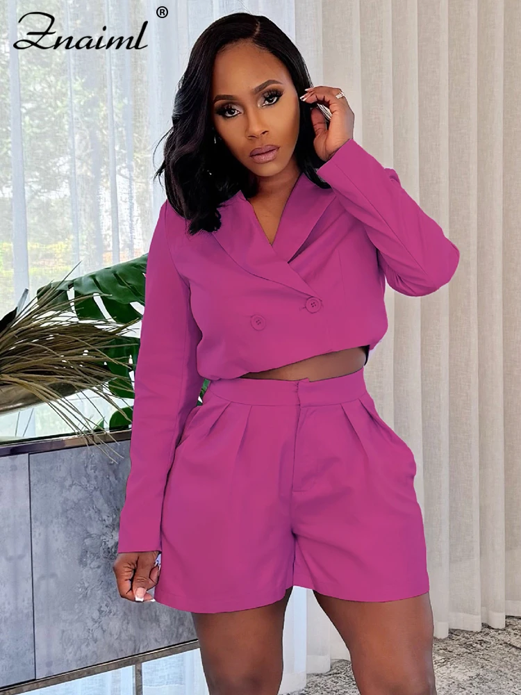 Znaiml Elegant Office Lady Women Blazer Suits Long Sleeve Turn-Down Neck Jacket Tops and Shorts 2 Pieces Sets Autumn Outfits
Znaiml Elegant Office Lady Women Blazer Suits Long Sleeve Turn-Down Neck Jacket Tops and Shorts 2 Pieces Sets Autumn Outfits