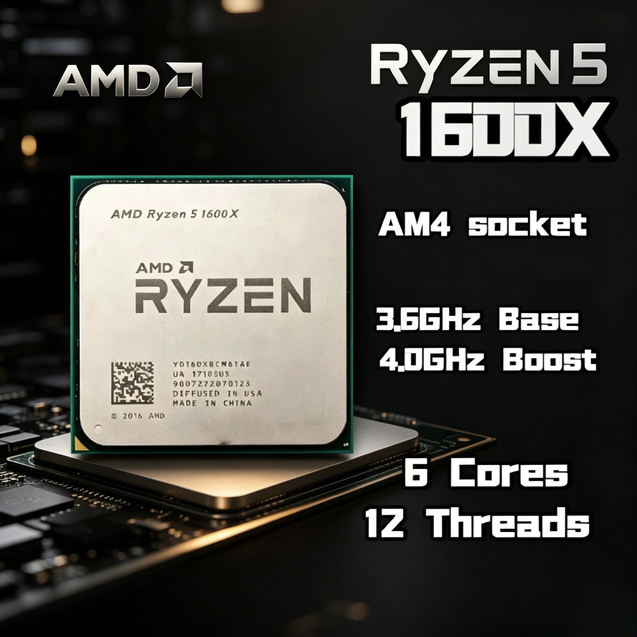 2026 AMD R5 1600X Six-Core Twelve-Thread 3.6 GHz CPU 95W L3=16M Socket AM4 AMD Ryzen 5 1600X
2026 AMD R5 1600X Six-Core Twelve-Thread 3.6 GHz CPU 95W L3=16M Socket AM4 AMD Ryzen 5 1600X