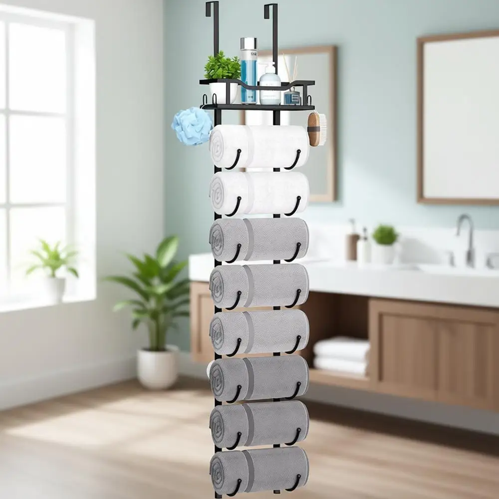 Space-Saving 9-Tier Wall-Mounted Towel Rack for Bathroom, Hanging Storage Organizer, Ideal for Small Spaces and RVs in Black
Space-Saving 9-Tier Wall-Mounted Towel Rack for Bathroom, Hanging Storage Organizer, Ideal for Small Spaces and RVs in Black