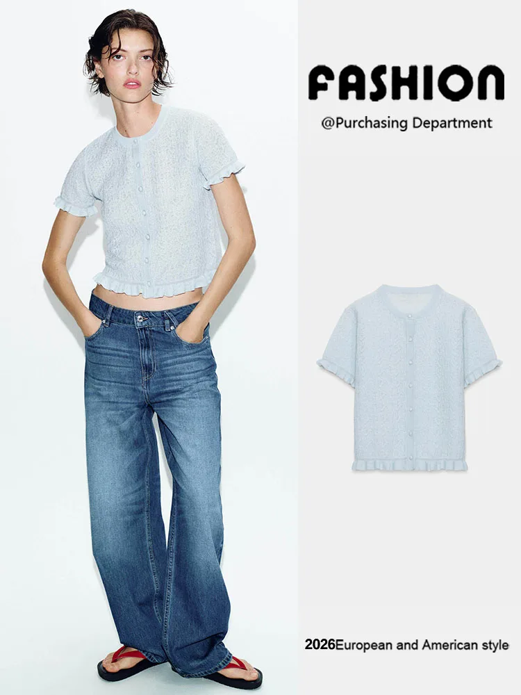 New Summer Women's Knitted Short Sleeve round Neck Layered Structure Outerwear Fashionable Versatile Female Top Open Cardigan
New Summer Women's Knitted Short Sleeve round Neck Layered Structure Outerwear Fashionable Versatile Female Top Open Cardigan