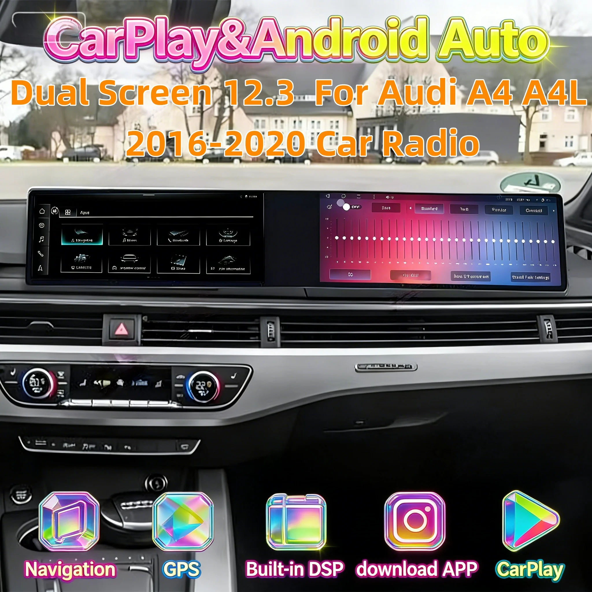 Dual 12.3" Android 13.0 Touch Screen with Wireless CarPlay & GPS For Audi A4 A4L 2016-2020 Multimedia Smart Interaction Head
Dual 12.3" Android 13.0 Touch Screen with Wireless CarPlay & GPS For Audi A4 A4L 2016-2020 Multimedia Smart Interaction Head