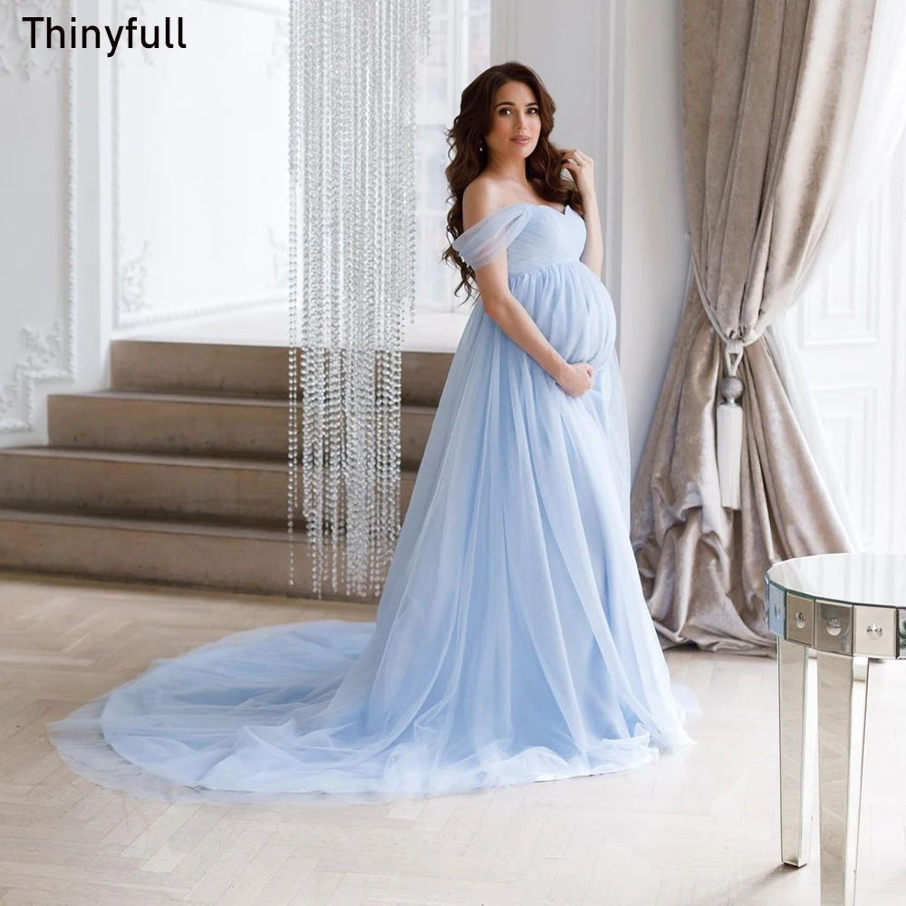 Thinyfull Baby Blue Tulle Maternity Wedding Dresses A-Line Off Shoulder Bridal Gown 2023 Long Pregnant Evening Party Gown
Thinyfull Baby Blue Tulle Maternity Wedding Dresses A-Line Off Shoulder Bridal Gown 2023 Long Pregnant Evening Party Gown