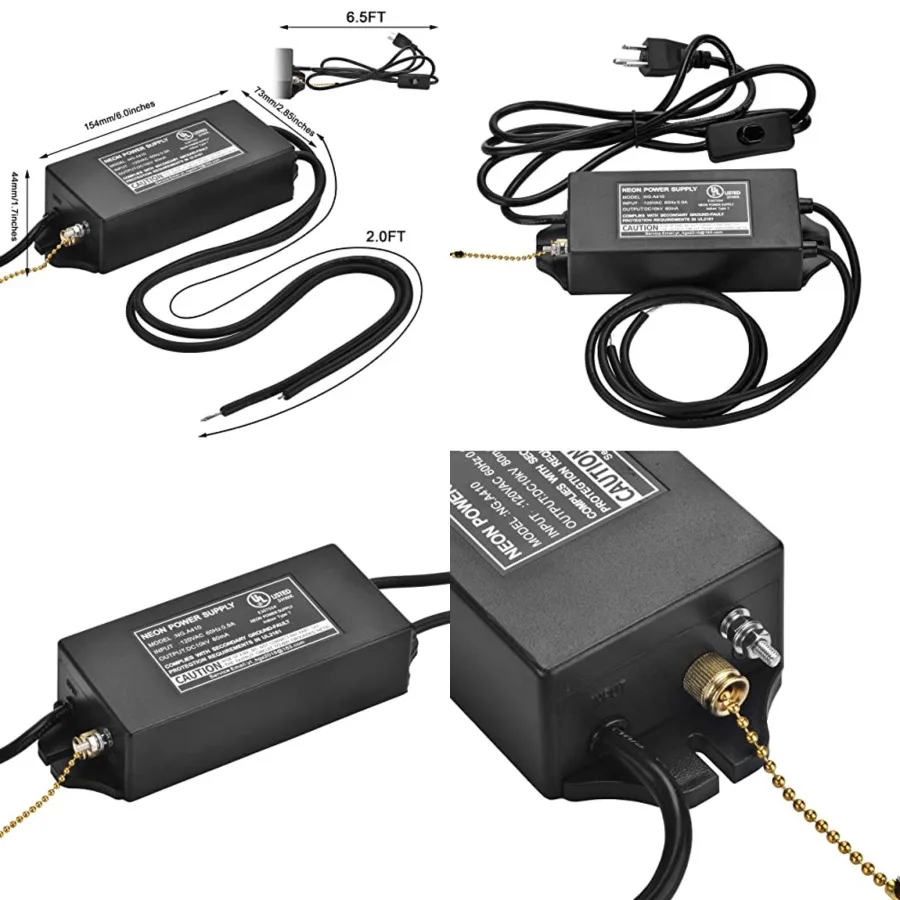 10KV 10000V Power Supply for Glass Neon Sign Electronic Neon Light Beer Signs Bar Lights Transformer 120V 50/60Hz UL Approval
10KV 10000V Power Supply for Glass Neon Sign Electronic Neon Light Beer Signs Bar Lights Transformer 120V 50/60Hz UL Approval
