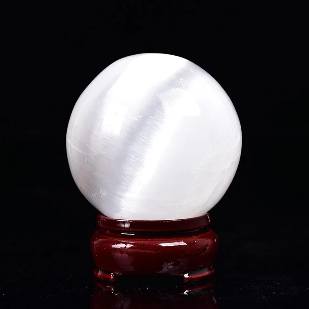 Natural Selenite Crystal Ball with Wooden Stand Healing Crystal Sphere for Meditation Home Decoration
Natural Selenite Crystal Ball with Wooden Stand Healing Crystal Sphere for Meditation Home Decoration