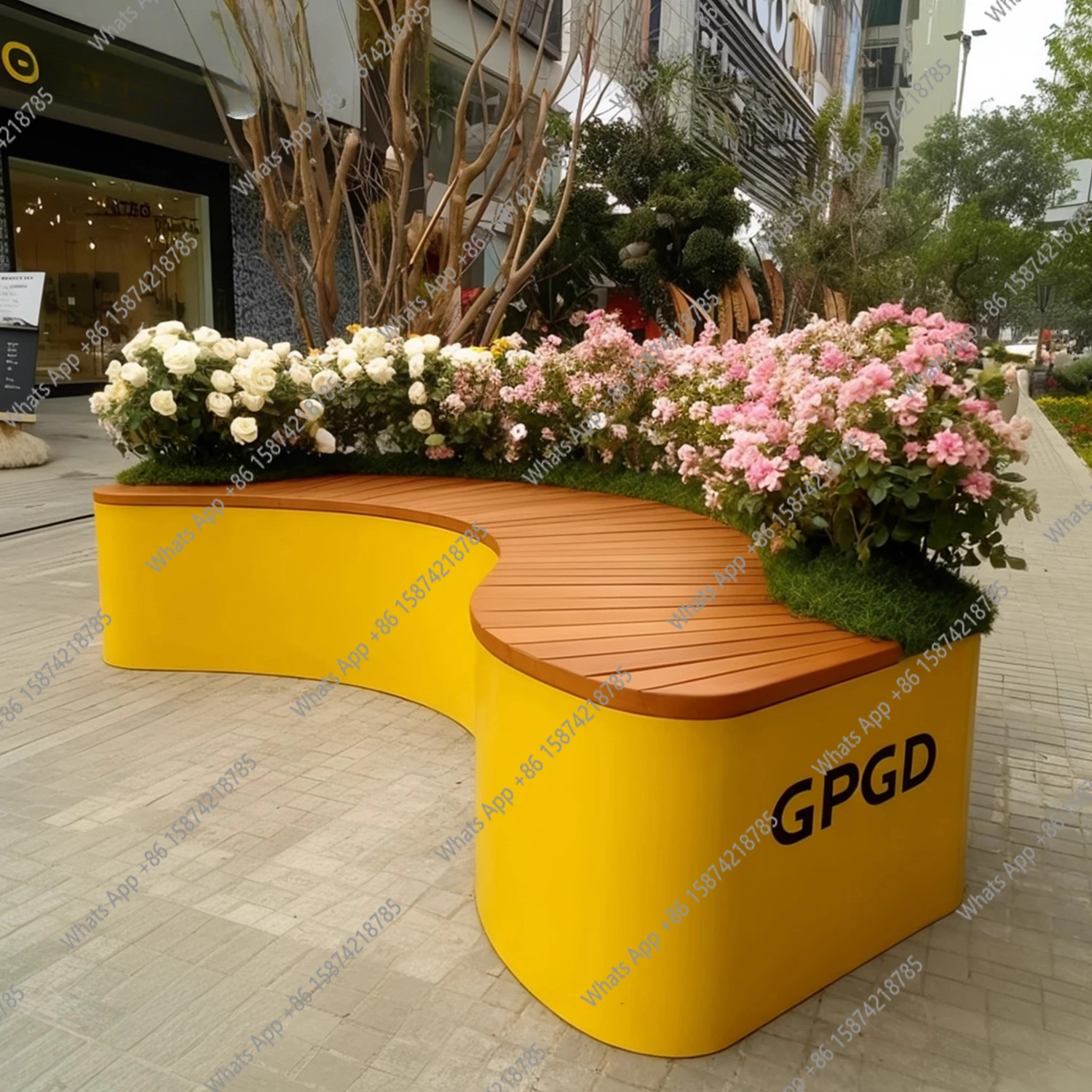 Outdoor flower box stool, commercial street sales department, flower box, leisure store, waiting bench, terrace,
Outdoor flower box stool, commercial street sales department, flower box, leisure store, waiting bench, terrace,