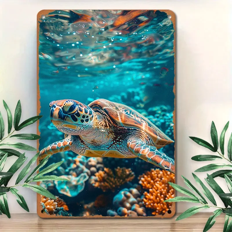 Sea Turtle Aluminum Metal Ornament: in A Beautiful Submarine Landscape, Ideal for Beach Inspired Rooms, 7.9x11.8" or 11.8x17.7"
Sea Turtle Aluminum Metal Ornament: in A Beautiful Submarine Landscape, Ideal for Beach Inspired Rooms, 7.9x11.8" or 11.8x17.7"