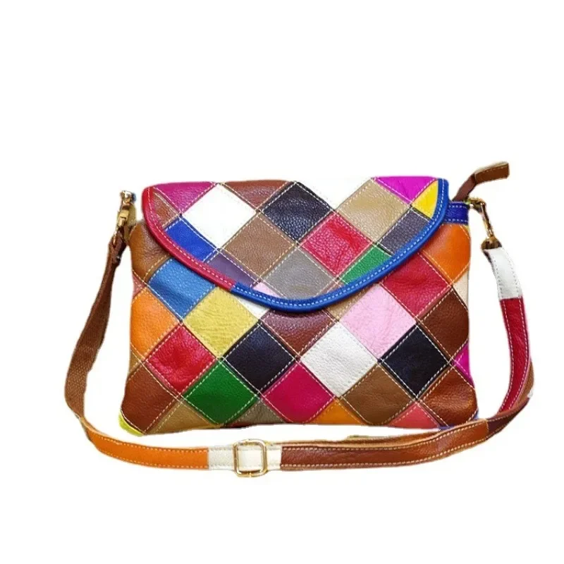Genuine leather cowhide women's bag fashionable niche design colorful plaid cosmetic bag crossbody ladies shoulder small bag
Genuine leather cowhide women's bag fashionable niche design colorful plaid cosmetic bag crossbody ladies shoulder small bag