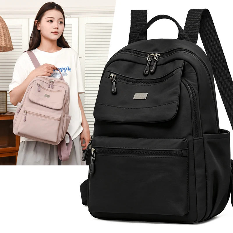 New Fashion Solid Color Nylon Backpack Women Lightweight School Bag with Front Flap Pocket Ladies Daily Commuter Travel Handbag
New Fashion Solid Color Nylon Backpack Women Lightweight School Bag with Front Flap Pocket Ladies Daily Commuter Travel Handbag