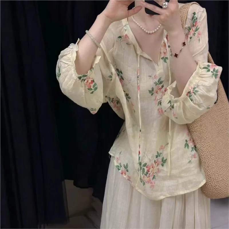 Johnature Literary Vintage Printed Ramie Shirt Women Pullover Shirt Summer New Thin Loose Casual Pattern Tops
Johnature Literary Vintage Printed Ramie Shirt Women Pullover Shirt Summer New Thin Loose Casual Pattern Tops