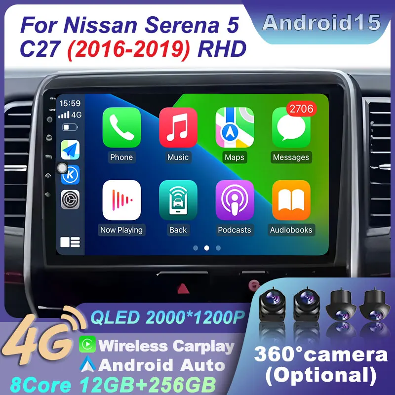 For Nissan Serena 5 C27 2016-2019 RHD Car Radio Navigation Video GPS Wireless NO 2 Din Multimedia Player Carplay Android 15 Auto
For Nissan Serena 5 C27 2016-2019 RHD Car Radio Navigation Video GPS Wireless NO 2 Din Multimedia Player Carplay Android 15 Auto