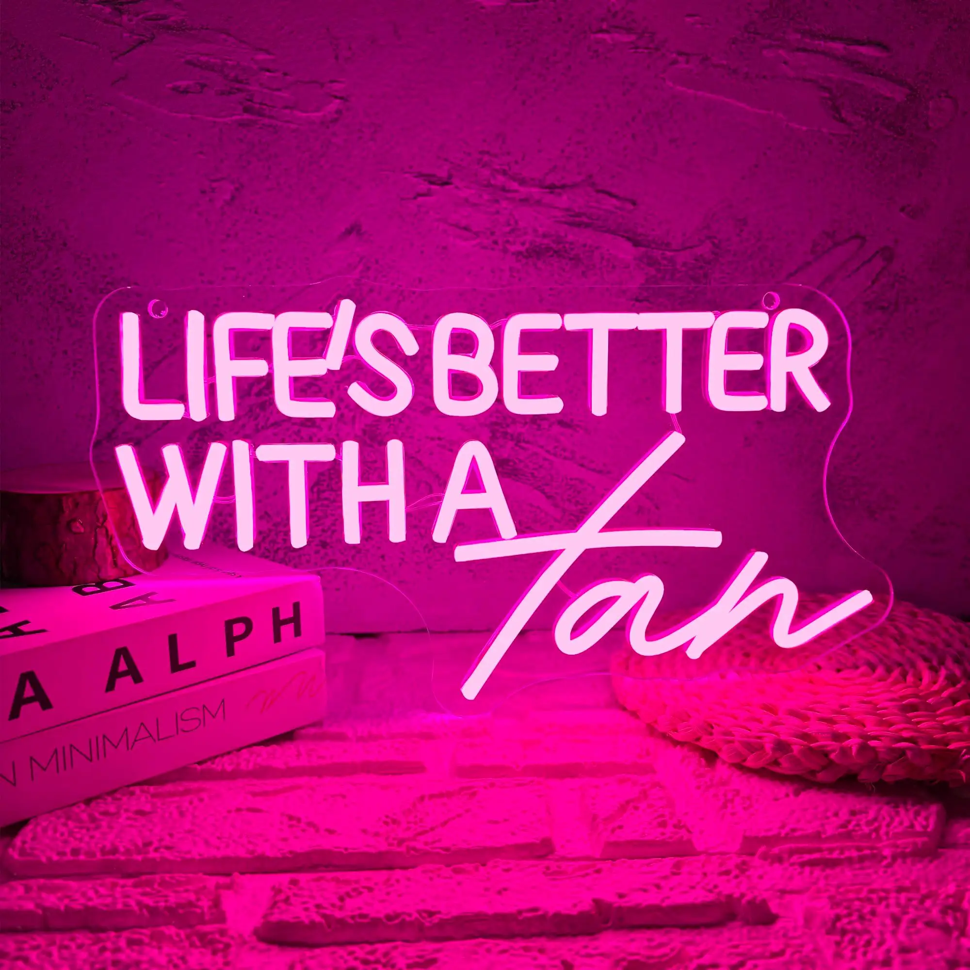 Life’S Better With A Tan Neon Sign USB Powered Neon Light for Summer Tanning Home Room Wall Decor Tropical Vacation Decor
Life’S Better With A Tan Neon Sign USB Powered Neon Light for Summer Tanning Home Room Wall Decor Tropical Vacation Decor