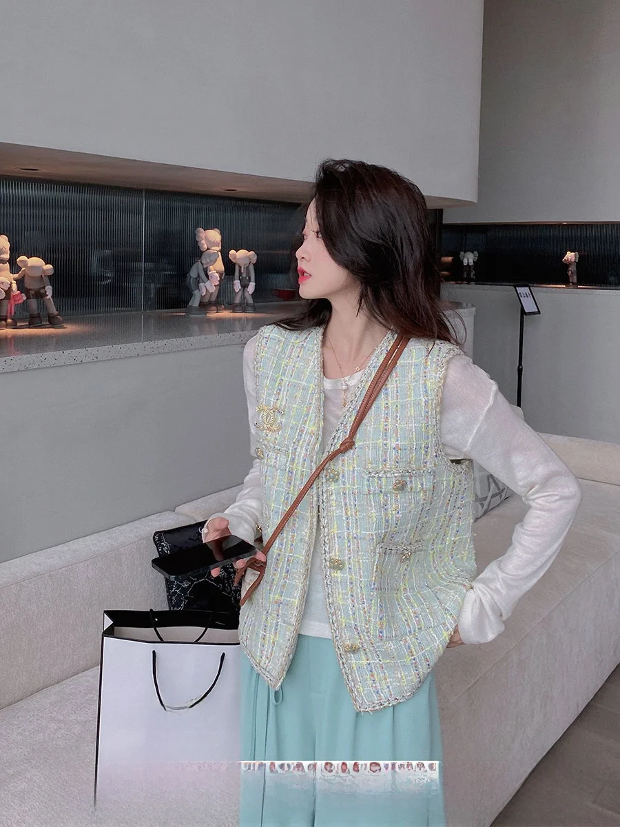 een Pink Tweed NMIOK Fraance Sle Jaet Early Autumn New Sle Women's Vest Sweet Sle Straight Tube Long Sve
een Pink Tweed NMIOK Fraance Sle Jaet Early Autumn New Sle Women's Vest Sweet Sle Straight Tube Long Sve