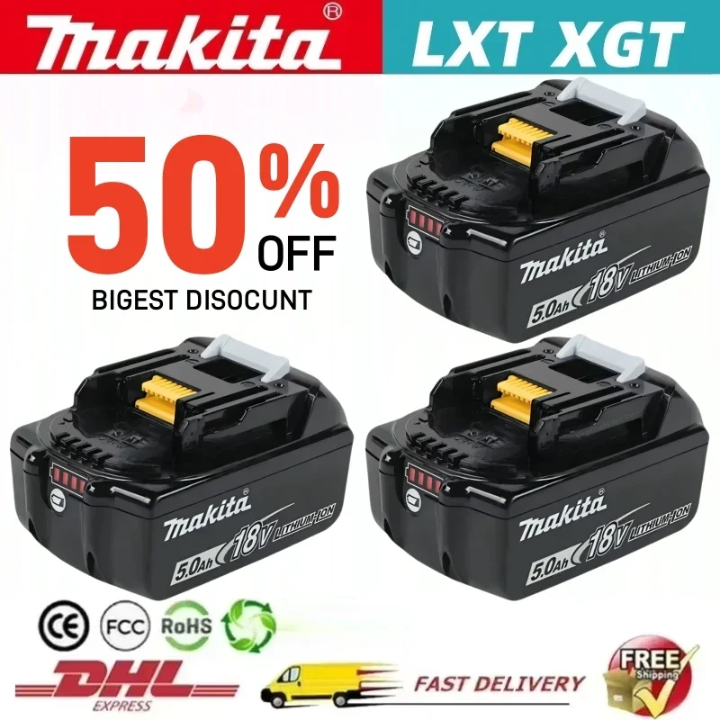 Genuine Makita 18V Battery Rechargeable Battery 6.0Ah/5.0Ah BL1830B BL1840 BL1840B BL1850 BL1850B 18650 LXT400 Power Tool
Genuine Makita 18V Battery Rechargeable Battery 6.0Ah/5.0Ah BL1830B BL1840 BL1840B BL1850 BL1850B 18650 LXT400 Power Tool