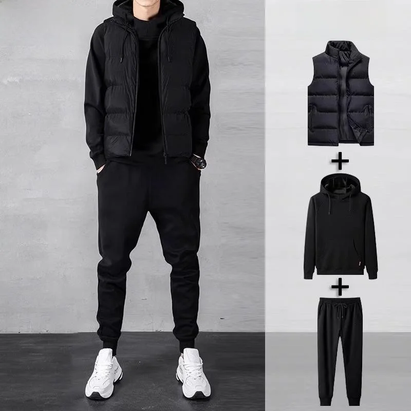 Утепленный флисовый комплект из худи, куртки и брюк: повседневный спортивный костюм для мужчин на осень-зиму, свободный крой
Утепленный флисовый комплект из худи, куртки и брюк: повседневный спортивный костюм для мужчин на осень-зиму, свободный крой