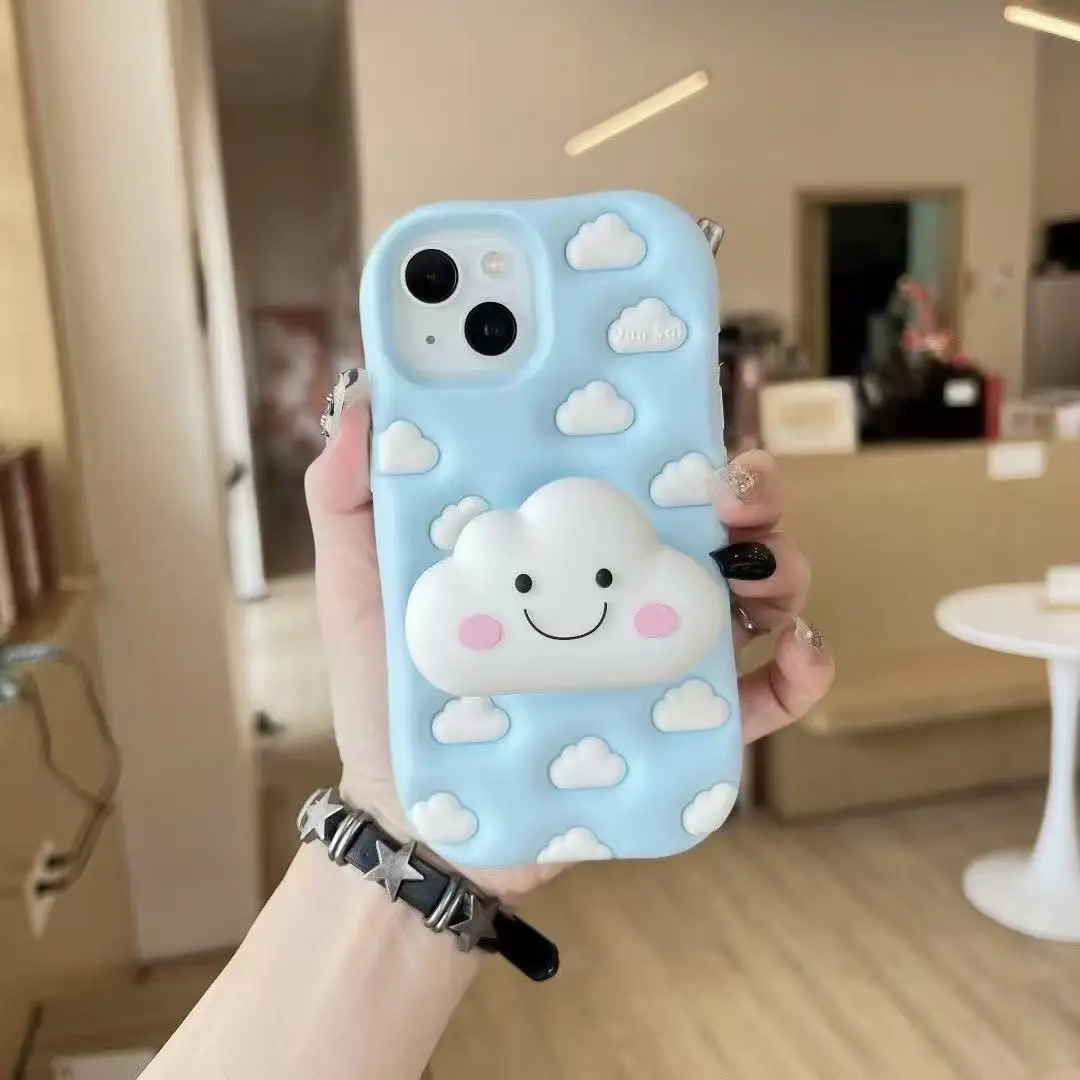 3D Cute Cartoon Smiling Cloud Telescopic Bracket Phone Case For iPhone 16 15 14 13 Pro Max 17Pro Air Soft Silicone Back Cover
3D Cute Cartoon Smiling Cloud Telescopic Bracket Phone Case For iPhone 16 15 14 13 Pro Max 17Pro Air Soft Silicone Back Cover