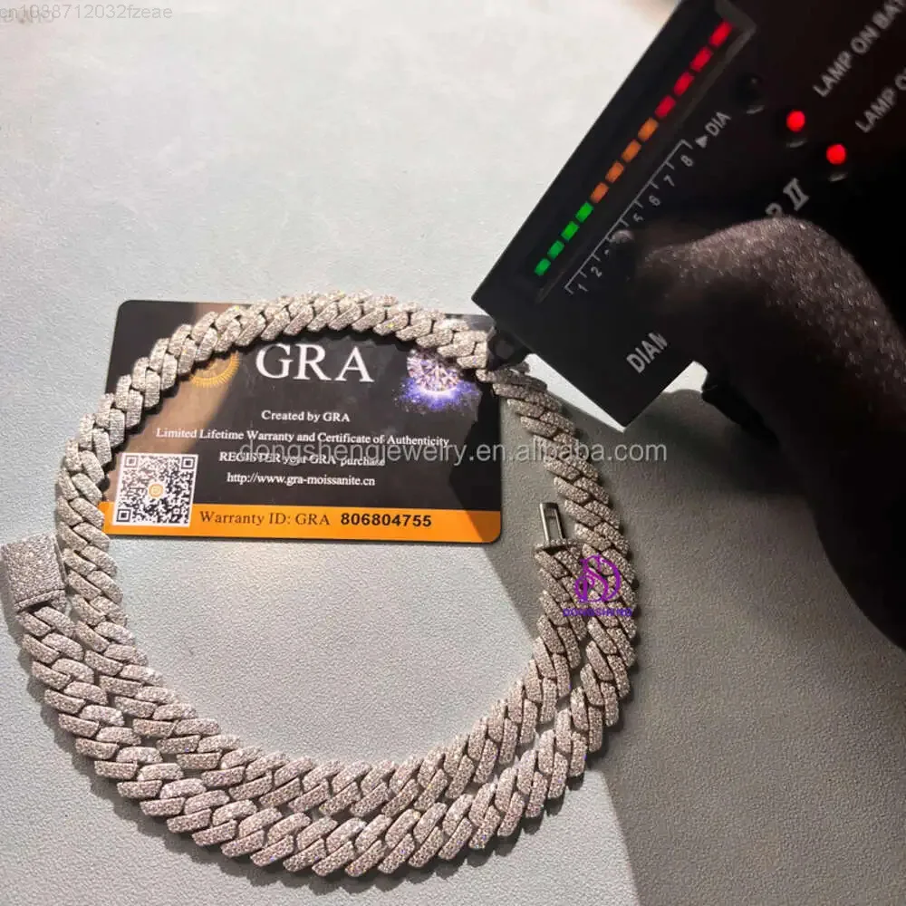 10mm Pass the Diamond Test Pen Fashion Jewelry 925 Silver 18k Gld Iced Out d Vvs Moissanite Hip Hop Men Cuban Chain Bracelet
10mm Pass the Diamond Test Pen Fashion Jewelry 925 Silver 18k Gld Iced Out d Vvs Moissanite Hip Hop Men Cuban Chain Bracelet