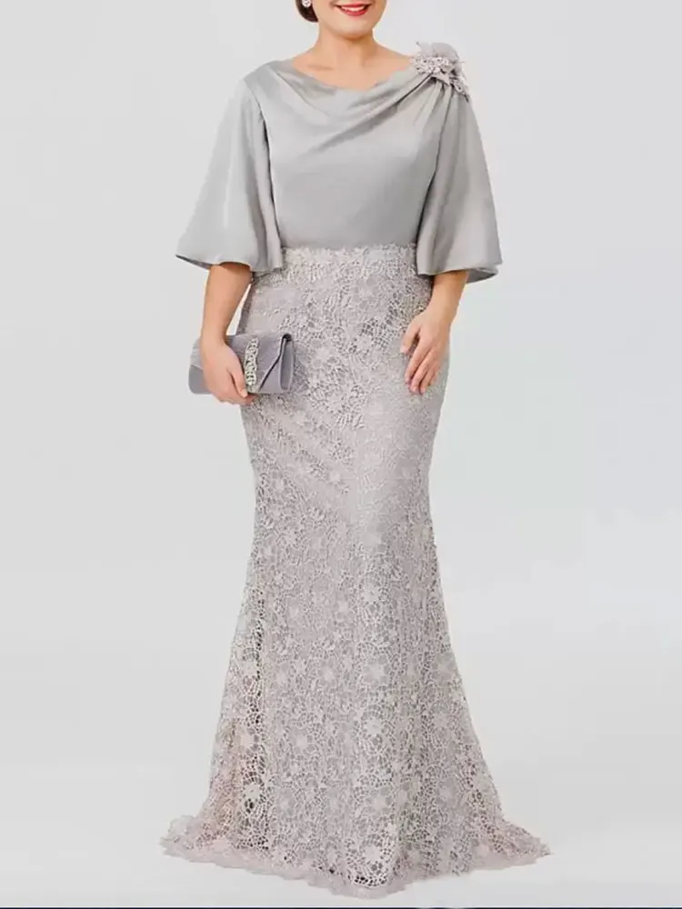 Plus Size Mother Of The Bride Dresses Half Sleeves Zipper Back Wedding Guest DressMermaid Lace Evening Party Gowns Customized
Plus Size Mother Of The Bride Dresses Half Sleeves Zipper Back Wedding Guest DressMermaid Lace Evening Party Gowns Customized