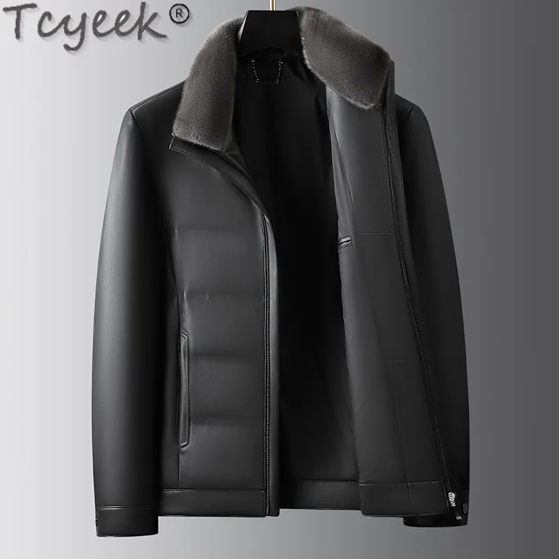 Tcyeek Sheepskin Genuine Leather Jacket Men 2025 Winter Jackets Mens Clothing 85% White Duck Down Coats Warm Mink Fur Collar
Tcyeek Sheepskin Genuine Leather Jacket Men 2025 Winter Jackets Mens Clothing 85% White Duck Down Coats Warm Mink Fur Collar