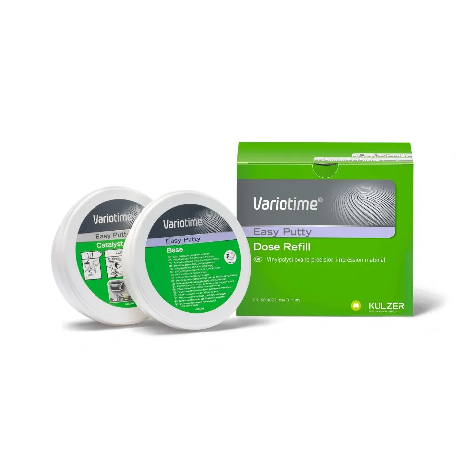 Heraeus Kulzer Variotime Dental Impression Material Type A Silicone Putty Base&Catalyst Kit Hand-Mixed VPS Dentistry Lab Tools
Heraeus Kulzer Variotime Dental Impression Material Type A Silicone Putty Base&Catalyst Kit Hand-Mixed VPS Dentistry Lab Tools
