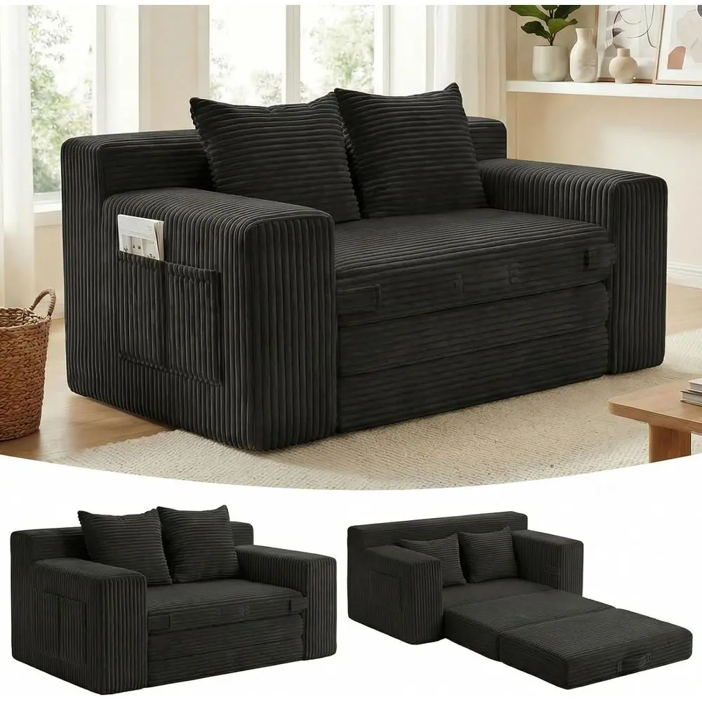 3-in-1 Convertible Couch Bed with Storage, Corduroy Mattress, Pillows, Ideal for Small Spaces, Living Room & Bedroom
3-in-1 Convertible Couch Bed with Storage, Corduroy Mattress, Pillows, Ideal for Small Spaces, Living Room & Bedroom