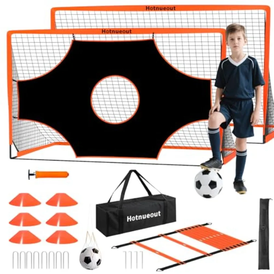 2-Pack 6x4FT Portable Soccer Goals for,Pop Up Youth Soccer Net Set with Ball, Cones and Agility Ladder, Easy Setup Backyard Tra
2-Pack 6x4FT Portable Soccer Goals for,Pop Up Youth Soccer Net Set with Ball, Cones and Agility Ladder, Easy Setup Backyard Tra