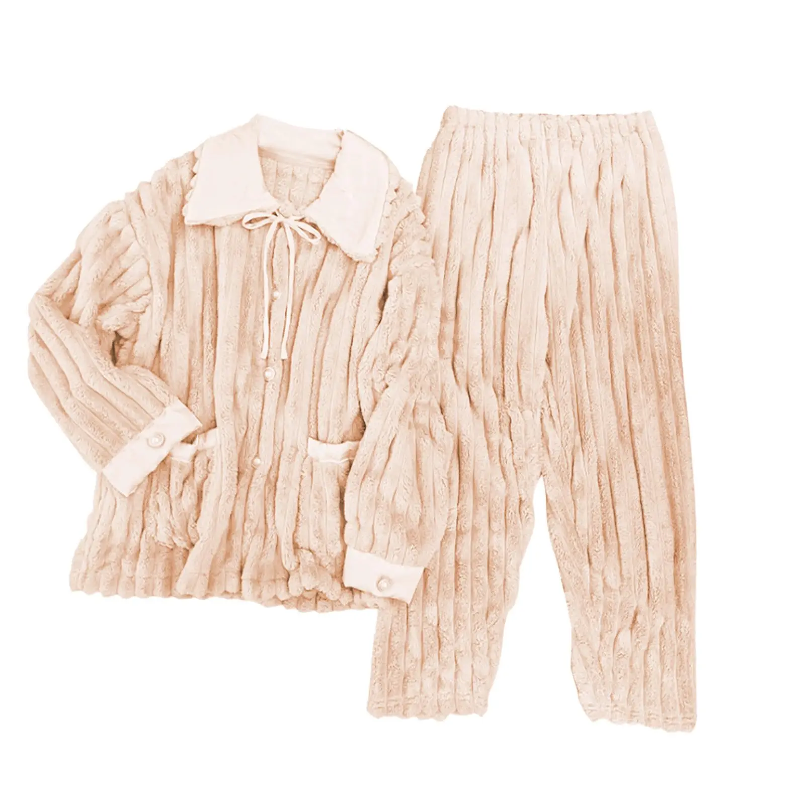 Ladies' Casual And Comfortable Round Neck Warm And Plush Home Clothes Cardigan Sleepwear And Pants Set High Waist Sleepwear
Ladies' Casual And Comfortable Round Neck Warm And Plush Home Clothes Cardigan Sleepwear And Pants Set High Waist Sleepwear
