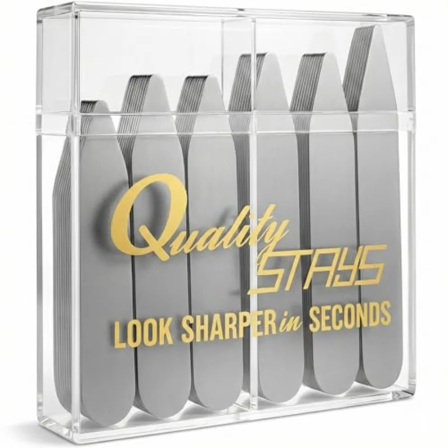 Quality Stays 52 Metal Collar Stays, Stainless Steel Dress Shirt Collar Inserts, 4 Sizes with Storage Case
Quality Stays 52 Metal Collar Stays, Stainless Steel Dress Shirt Collar Inserts, 4 Sizes with Storage Case