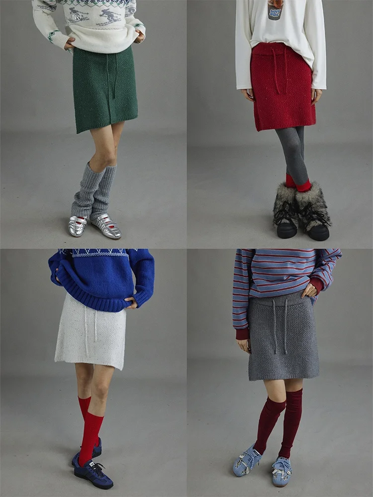 BMLT Gentle Sunset A-Line Skirt Women's Winter High Waist Slimming Knitted Skirt Elastic Waist with Belt Commute Style
BMLT Gentle Sunset A-Line Skirt Women's Winter High Waist Slimming Knitted Skirt Elastic Waist with Belt Commute Style