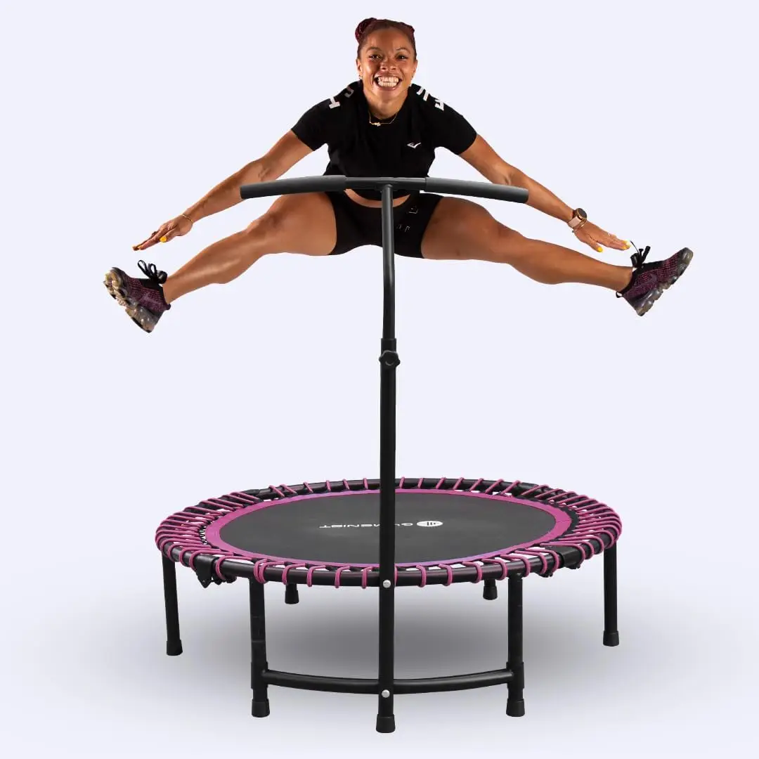 Fitness Trampoline, Indoor Rebounder Exercise Trampoline for Workout Fitness for Quiet and Safely Cushioned, Pink With Handles
Fitness Trampoline, Indoor Rebounder Exercise Trampoline for Workout Fitness for Quiet and Safely Cushioned, Pink With Handles
