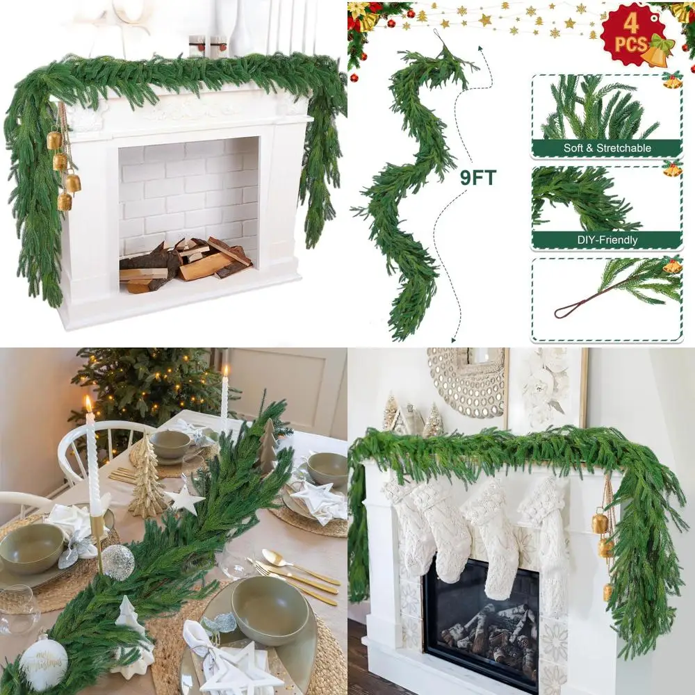 Реалистичные 9-футовые искусственные сосновые гирлянды, зелень для зимнего рождественского декора, для внутреннего и наружного использования
Реалистичные 9-футовые искусственные сосновые гирлянды, зелень для зимнего рождественского декора, для внутреннего и наружного использования