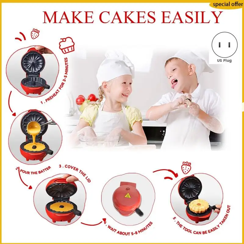 A50I Mini Cake Maker Household Breakfast Machine - Electric Non-Stick Cake Maker For Quick Breakfasts And Snacks US Plug
A50I Mini Cake Maker Household Breakfast Machine - Electric Non-Stick Cake Maker For Quick Breakfasts And Snacks US Plug
