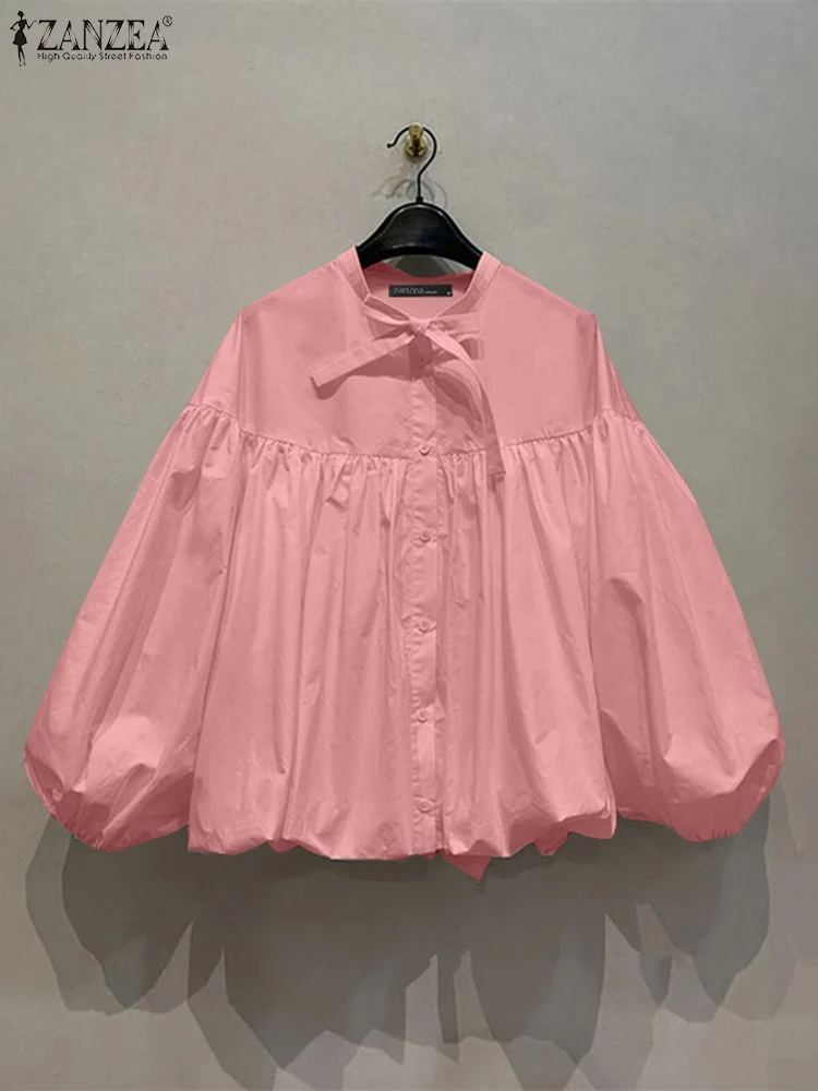 Korean Fashion Blouse ZANZEA Women Long Lantern Sleeve Tops Vintage Bowtie Patchwork Chemise Casual Loose Pleating Solid Shirts
Korean Fashion Blouse ZANZEA Women Long Lantern Sleeve Tops Vintage Bowtie Patchwork Chemise Casual Loose Pleating Solid Shirts