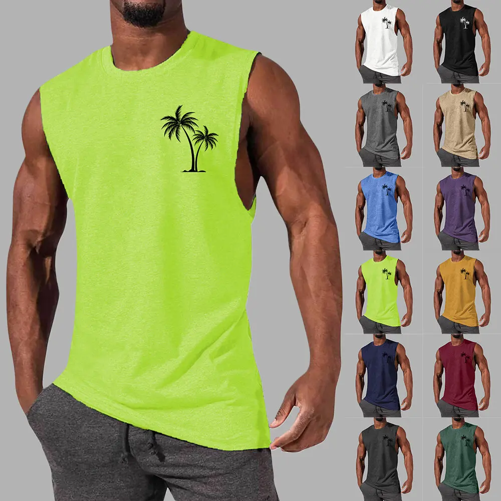 Men's Gym Fitness Tank Tops Muscle Fashion Sleeveless Men Workout Sports Vest Coconut Tree Print Sportswear Quick Dry T-Shirts
Men's Gym Fitness Tank Tops Muscle Fashion Sleeveless Men Workout Sports Vest Coconut Tree Print Sportswear Quick Dry T-Shirts