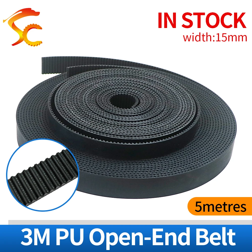 5Meters HTD 3M 15MM timing belt Width 15mm Polyurethane with steel Wire Color Black Open Belt for Laser Engraving CNC (3M-15MM)
5Meters HTD 3M 15MM timing belt Width 15mm Polyurethane with steel Wire Color Black Open Belt for Laser Engraving CNC (3M-15MM)