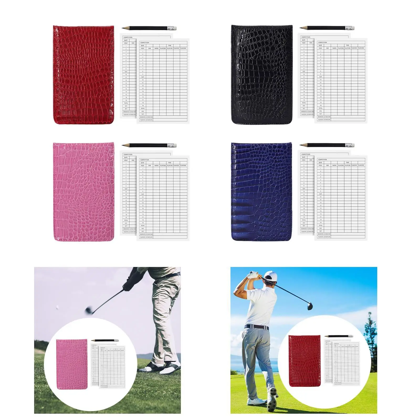 Portable Golf Scorecard Holder Golf Scoring Card Ball Marker for Golf Equipment and Training Supplies
Portable Golf Scorecard Holder Golf Scoring Card Ball Marker for Golf Equipment and Training Supplies