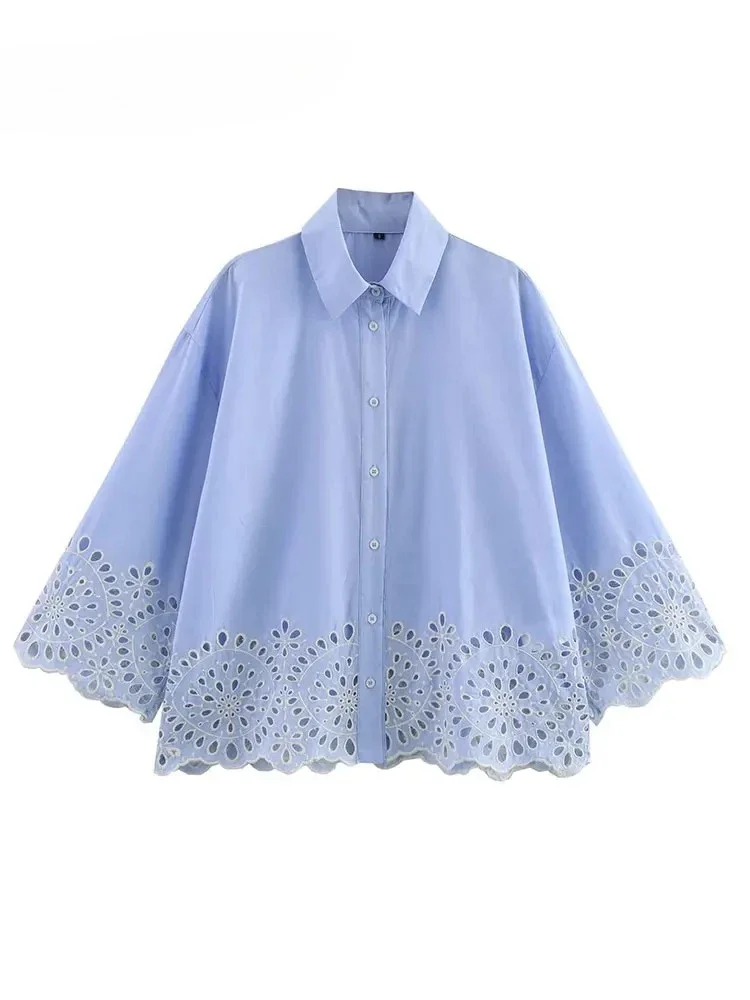 2Spring Summer New Women Hollow Embroidery Shirt Long Sleeve Short Shirts Blouses Fashion Casual Ladies Tops
2Spring Summer New Women Hollow Embroidery Shirt Long Sleeve Short Shirts Blouses Fashion Casual Ladies Tops