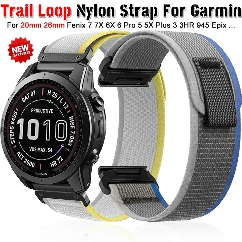 Ремешок нейлоновый для Garmin Trail Loop Fenix 7 7X 6X 6 Pro 5 5X Plus 3 3HR 945 935 Epix Gen 2 Enduro Quickfit, 26 мм 22 мм
Ремешок нейлоновый для Garmin Trail Loop Fenix 7 7X 6X 6 Pro 5 5X Plus 3 3HR 945 935 Epix Gen 2 Enduro Quickfit, 26 мм 22 мм