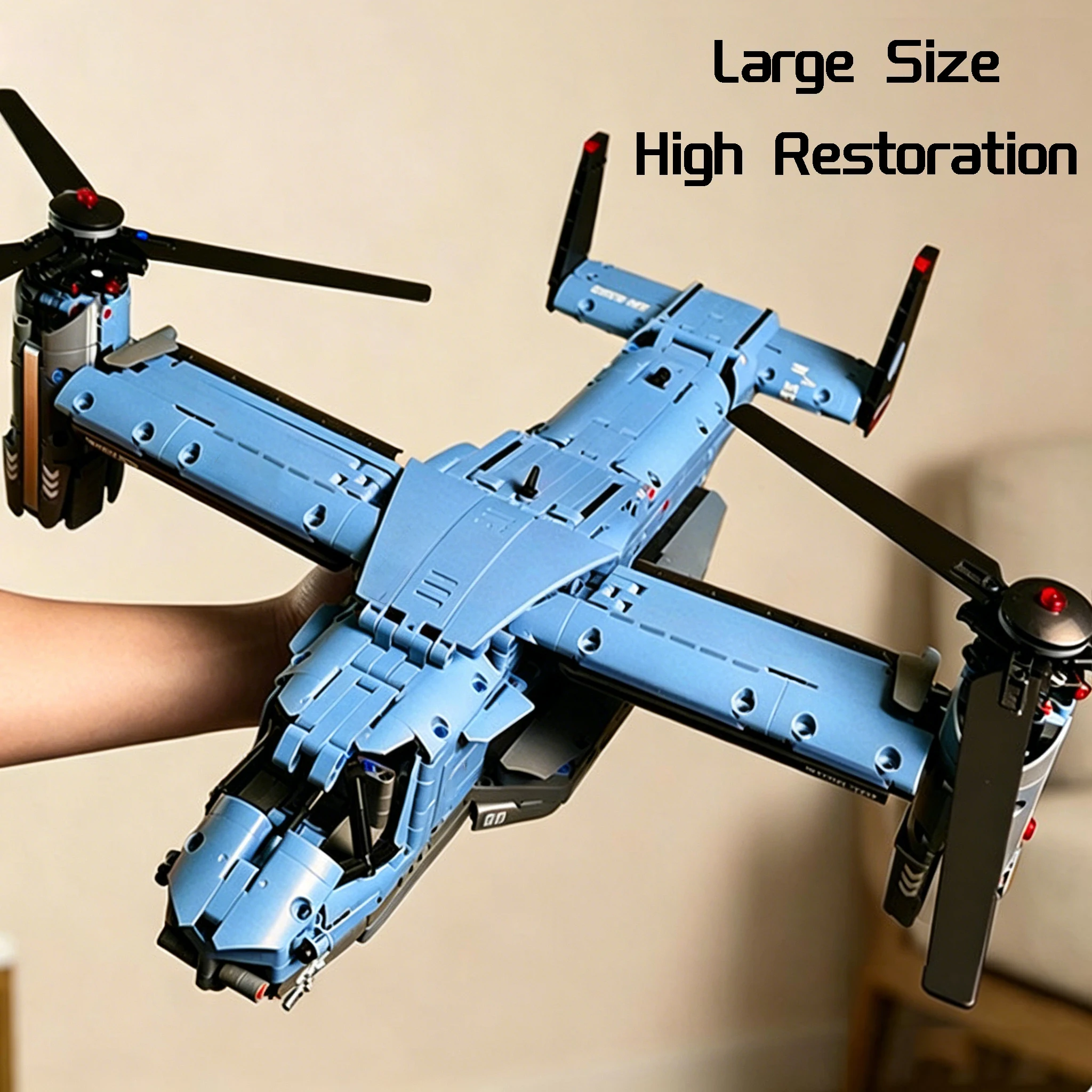 Large Size Military V-22 Osprey Tiltrotor Building Blocks Set High-Fidelity Sliding Roller Aircraft Model Propellers Bricks Toy
Large Size Military V-22 Osprey Tiltrotor Building Blocks Set High-Fidelity Sliding Roller Aircraft Model Propellers Bricks Toy