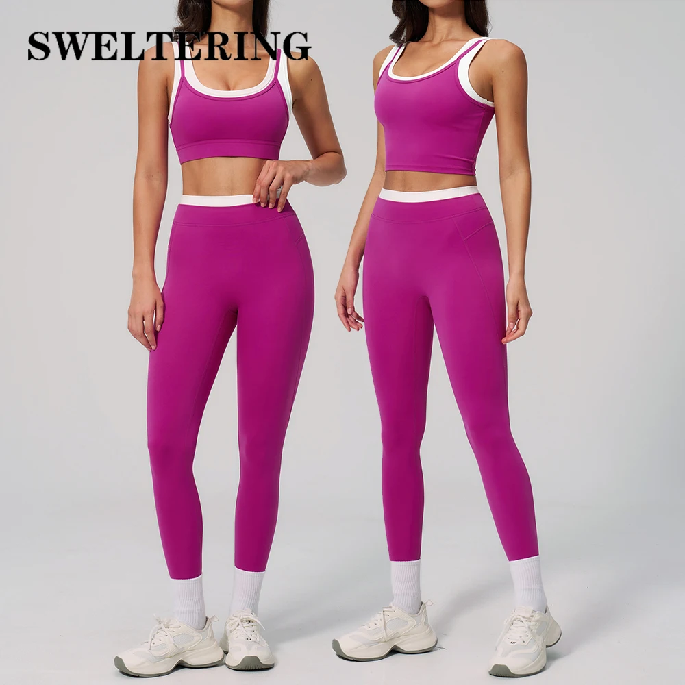 2PCS Thread Yoga Set Women Color Contrast Yoga Sports Outfits Gym Clothes Running Workout Suit Female Tracksuits Yoga Clothes
2PCS Thread Yoga Set Women Color Contrast Yoga Sports Outfits Gym Clothes Running Workout Suit Female Tracksuits Yoga Clothes