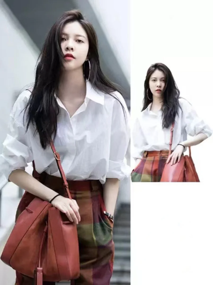 White Casual Women's irt Sun Protection Outerwear oulder Design Spring Summer New Arrival Korean Sle Loose Fit Long Sve
White Casual Women's irt Sun Protection Outerwear oulder Design Spring Summer New Arrival Korean Sle Loose Fit Long Sve