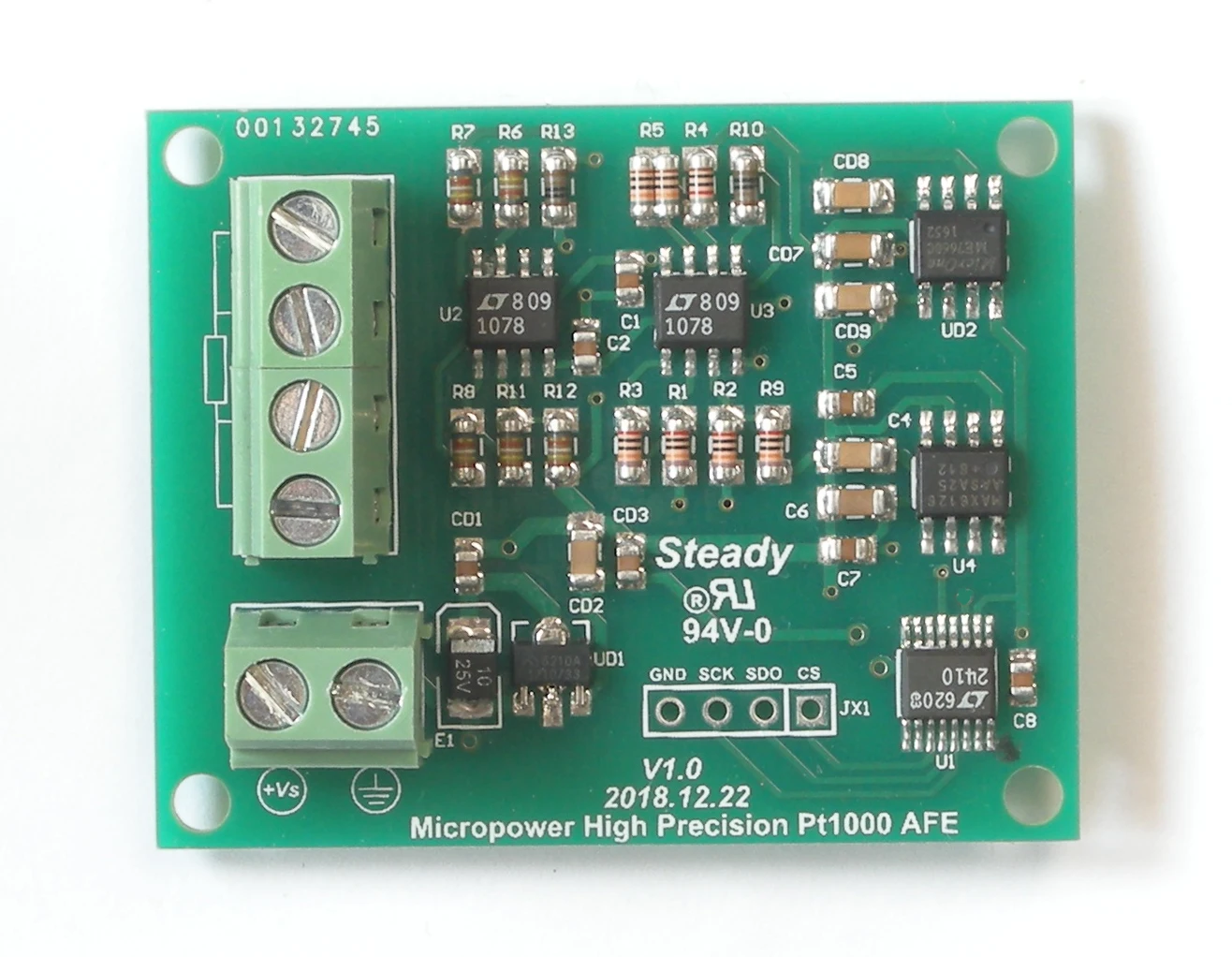 Pt1000 four-wire micro-power high-precision 0.01 Celsius measurement scheme
Pt1000 four-wire micro-power high-precision 0.01 Celsius measurement scheme