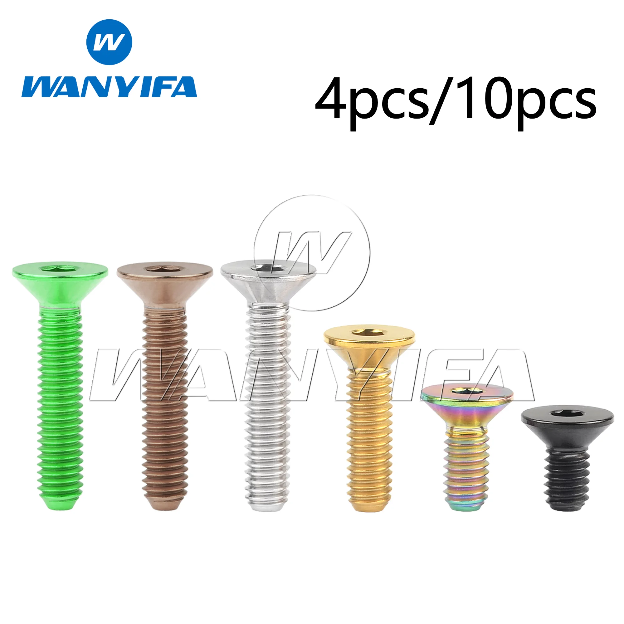 Wanyifa Titanium Bolts M4x8/10/12/15/20mm Countersunk Hexagon Socket Head Screw 4pcs/10pcs
Wanyifa Titanium Bolts M4x8/10/12/15/20mm Countersunk Hexagon Socket Head Screw 4pcs/10pcs