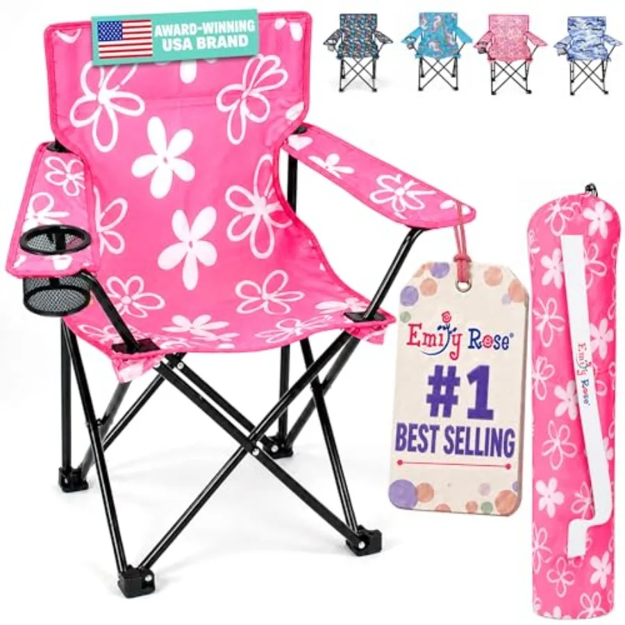 Folding Beach Camp Chair Cup Holder Safety Lock and Carry Case - Toddler Girls Chair Ages 2-7 Indoor Outdoor Lightweight Portab
Folding Beach Camp Chair Cup Holder Safety Lock and Carry Case - Toddler Girls Chair Ages 2-7 Indoor Outdoor Lightweight Portab