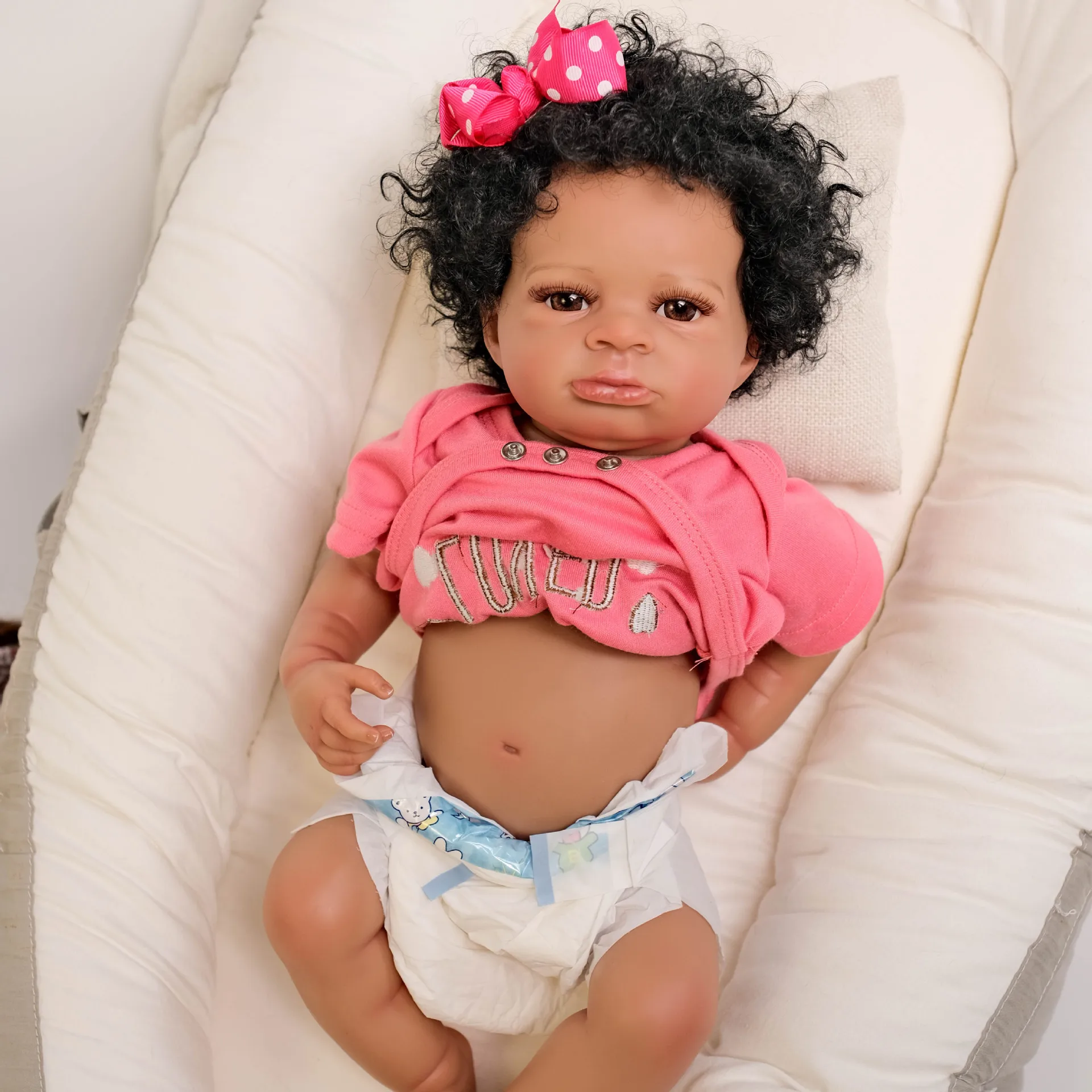 Dark Skin Full Silicone Handmade Already Painted Newborn Baby Doll Reborn Hand Paint Collectible Art Toy Children Christmas Gift
Dark Skin Full Silicone Handmade Already Painted Newborn Baby Doll Reborn Hand Paint Collectible Art Toy Children Christmas Gift