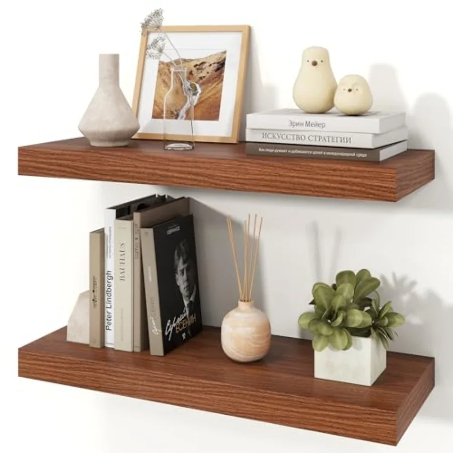 Floating Shelves for Wall, 9.3" Deep Wall Mounted Wood Shelves for Bathroom, Bedroom, Living Room, Kitchen, Hanging Shelf for B
Floating Shelves for Wall, 9.3" Deep Wall Mounted Wood Shelves for Bathroom, Bedroom, Living Room, Kitchen, Hanging Shelf for B